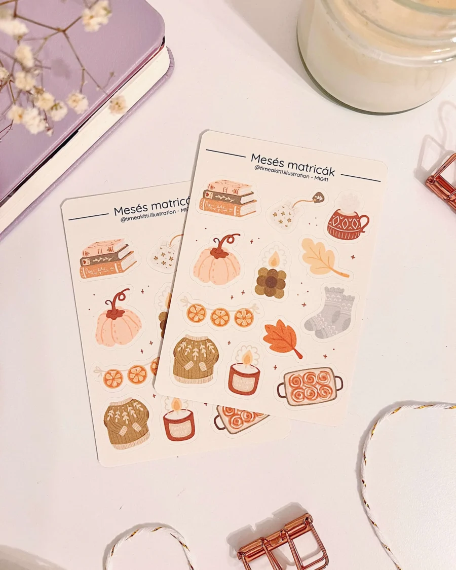 Őszi kuckózós matricaív