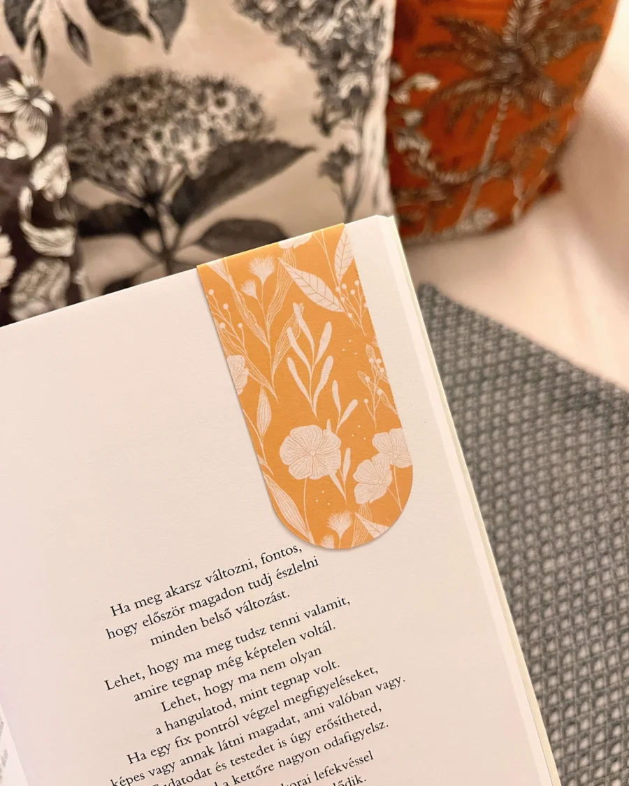 Sárga virágos mágneses könyvjelző